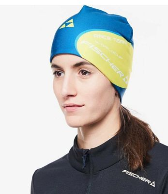 Превью  Шапка лыжная FISCHER Nation Neon yellow/Dark navy